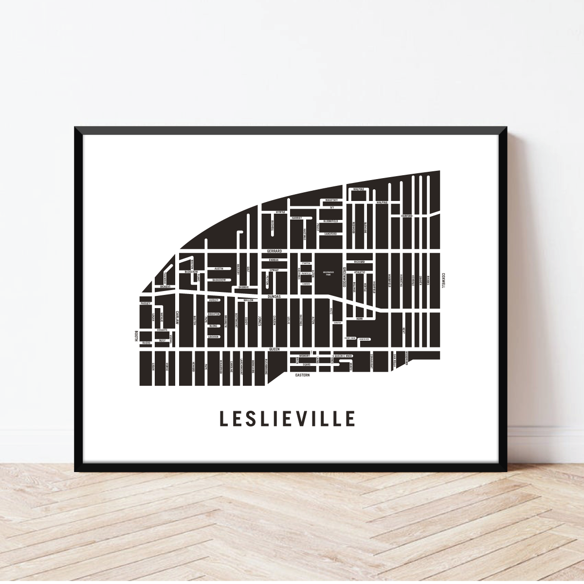 Leslieville Map, Toronto