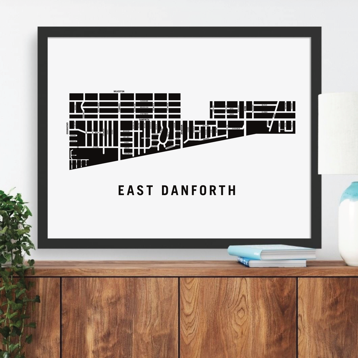 East Danforth Neighbourhood Map | Toronto Housewarming Gift – Modern ...