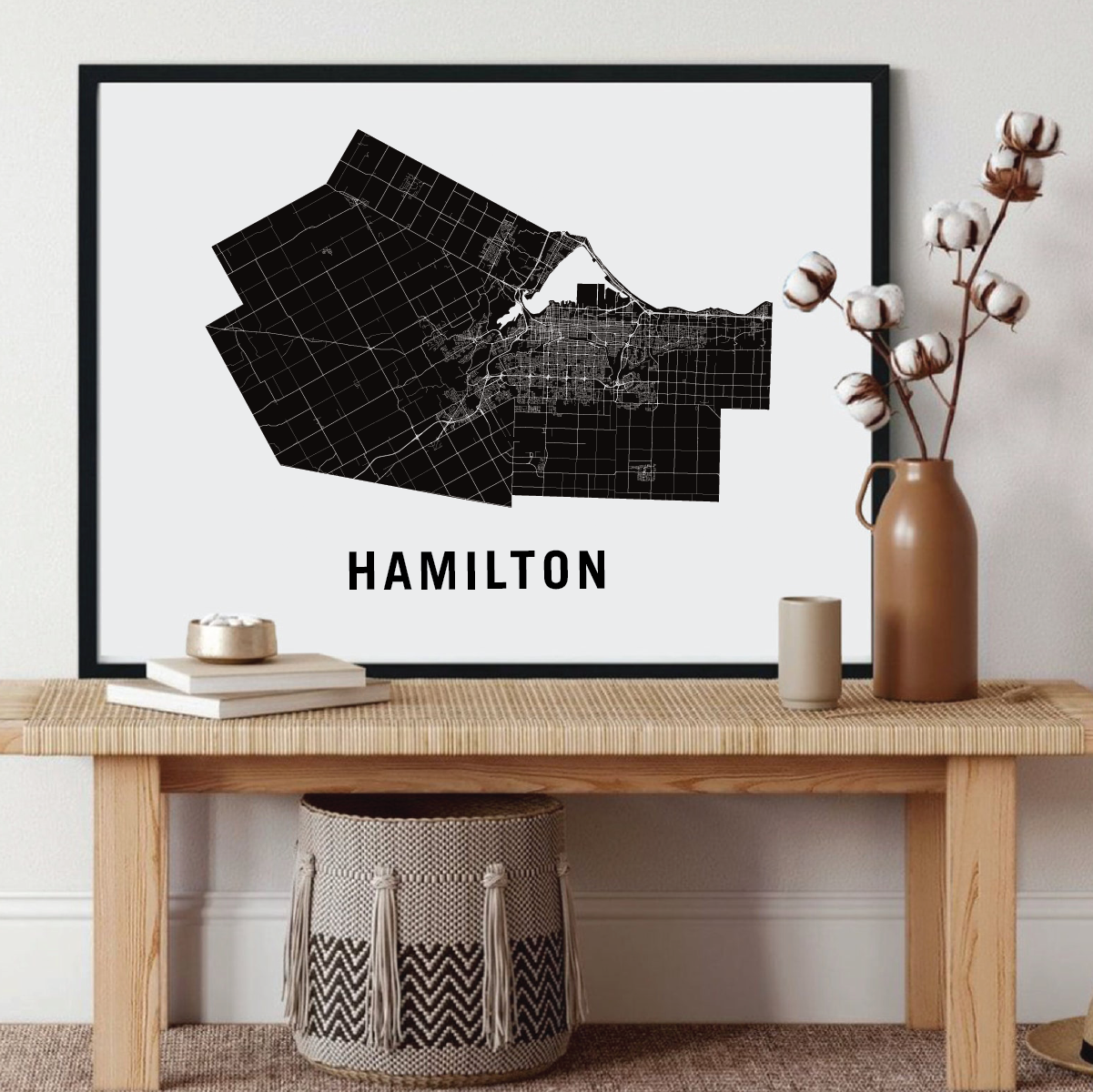 Hamilton City Map Print | Hamilton Housewarming Gift – Modern ...