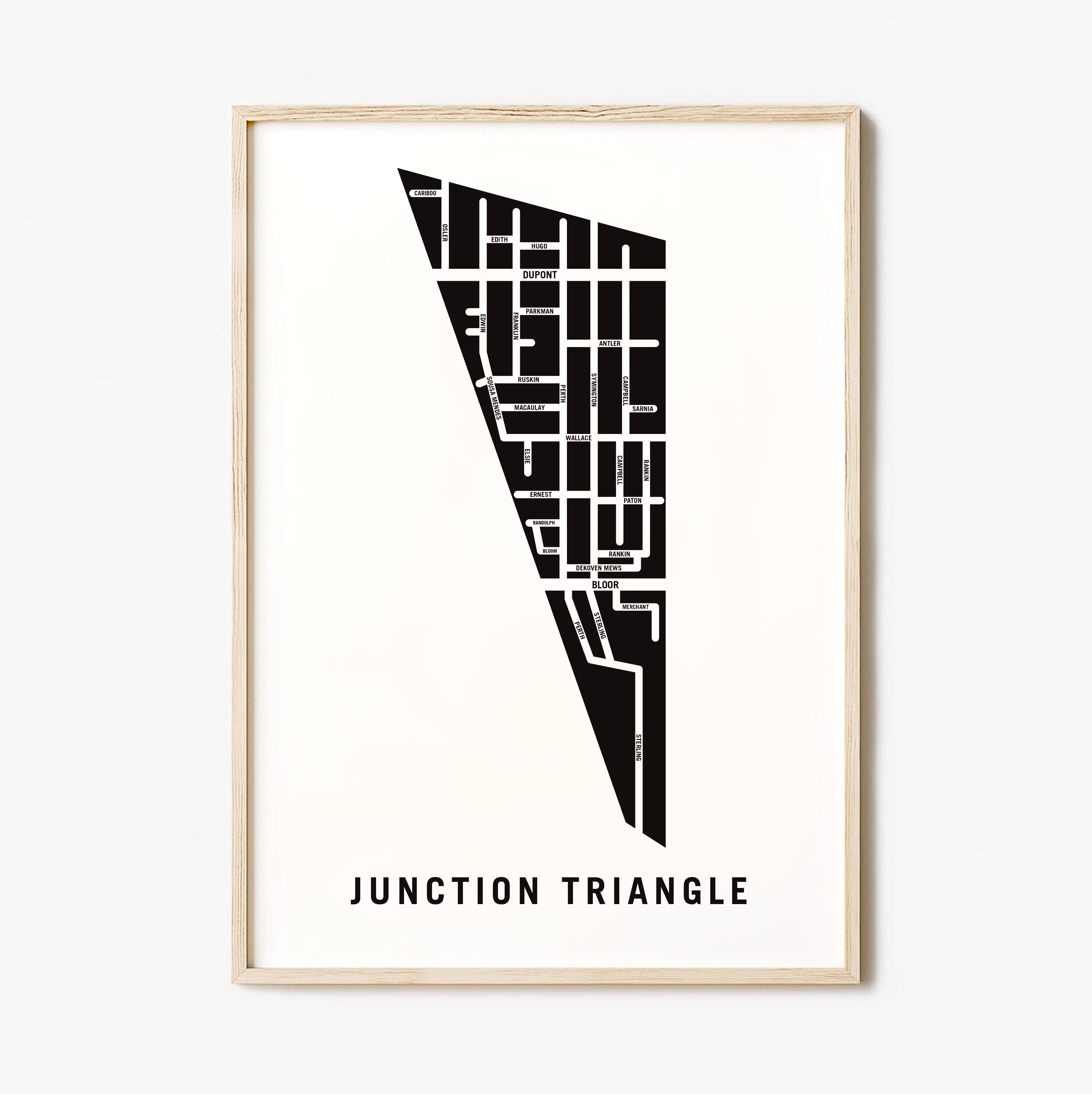 Junction Toronto Map The Junction Triangle Neighbourhood Map Print | Toronto Housewarming ...