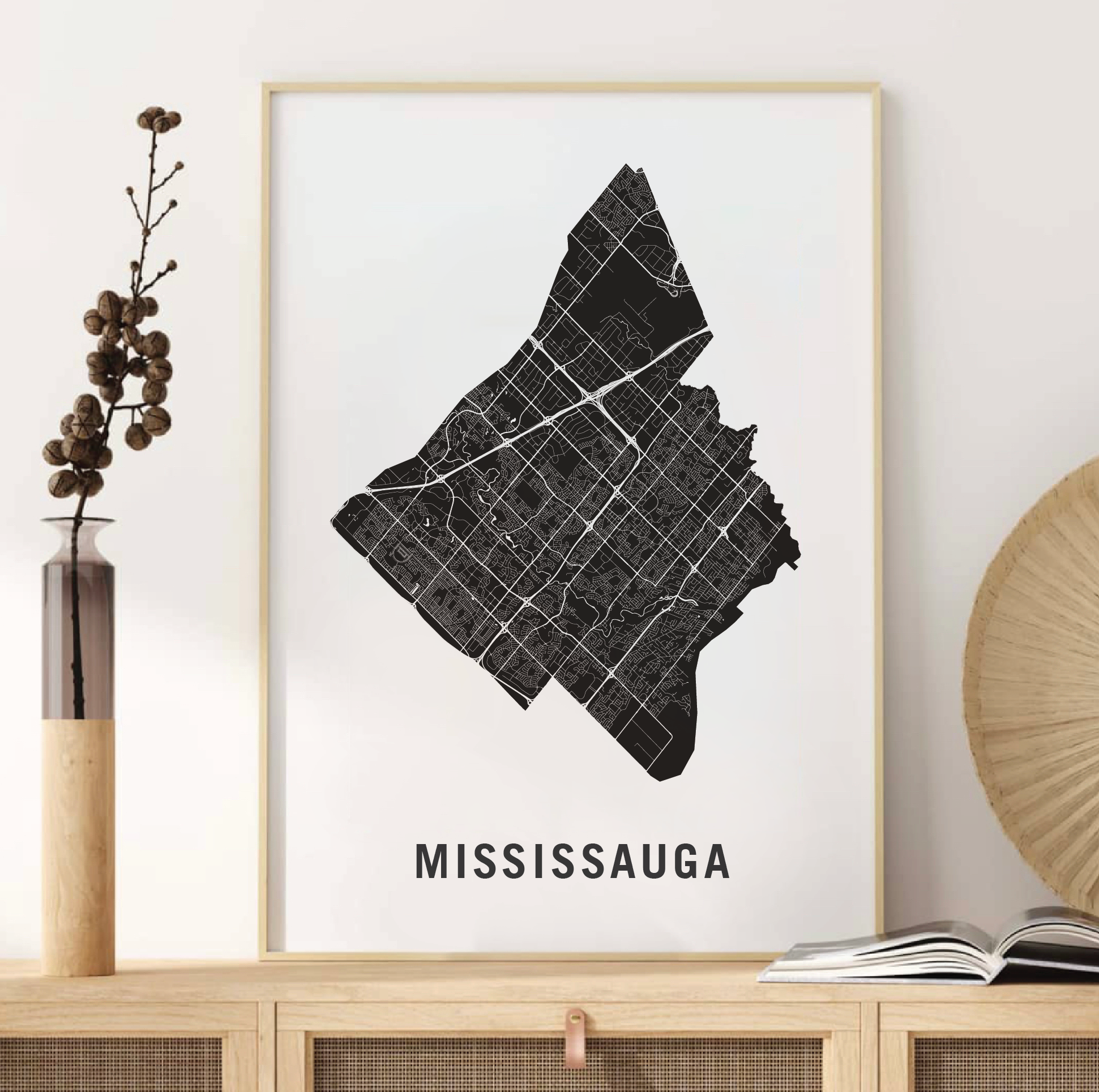 Mississauga Neighbourhood Map Print Toronto Housewarming Gift   Mississauga 03 