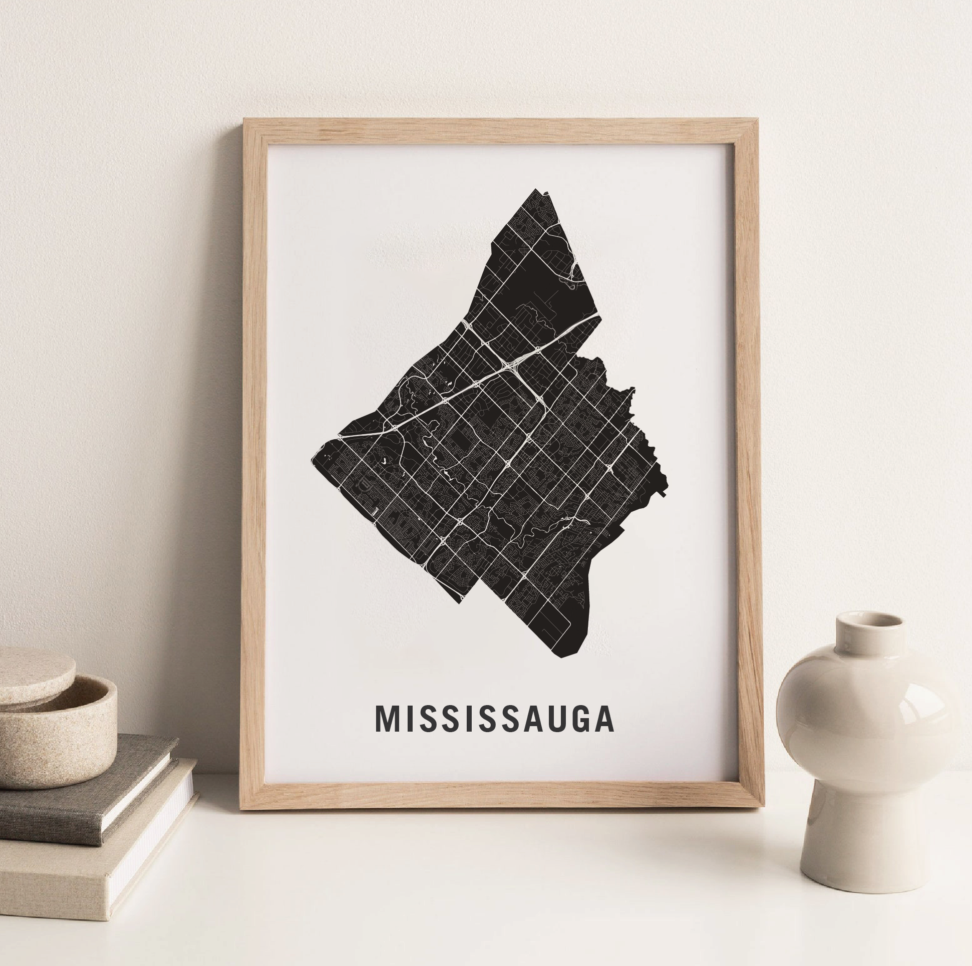 Mississauga Neighbourhood Map Print Toronto Housewarming Gift   Mississauga 04 