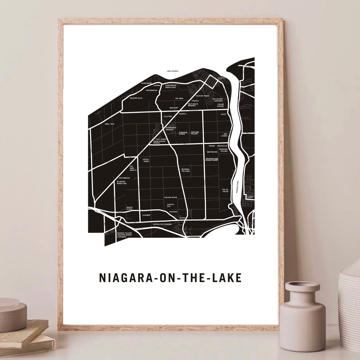 Niagara-on-the-Lake Poster | Niagara Wineries Map – Modern ...